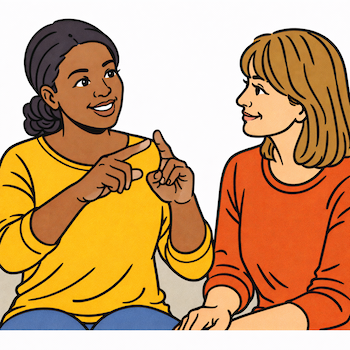 Communication support — illustrated style
